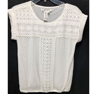 Max Studio Lace Top Cap sleeve with Elastic Waist